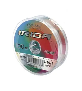 Леска Namazu "Irida",  L-100 м, d-0,20 мм, test-3,30 кг, прозрачная  Летние лески